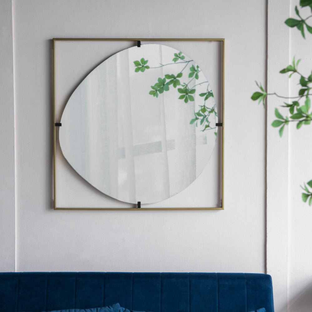 Irregular Wall Mirror in Frame