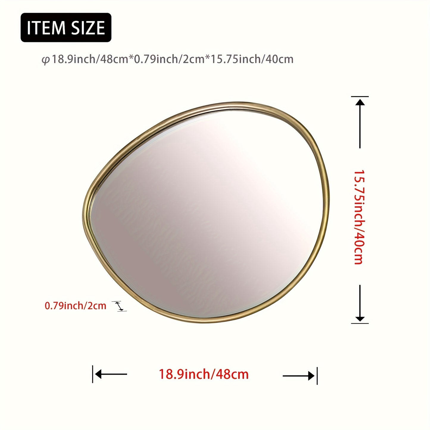 Framed Round Wall Mirror (18.9x15.75")