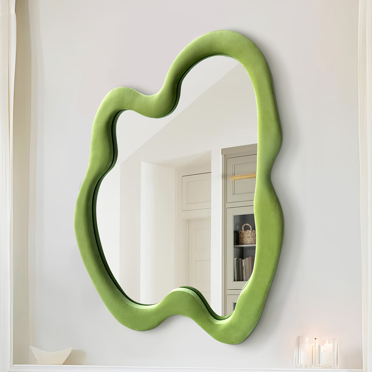 Asymmetrical Wavy Wall Mirror