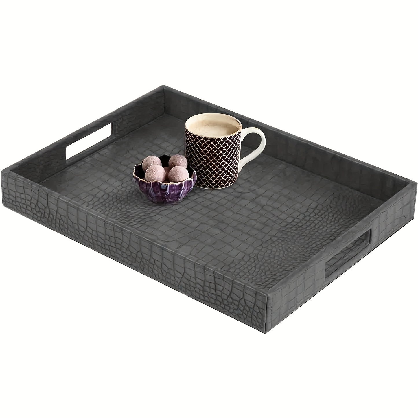 Rectangular Serving Tray With Handle Holes