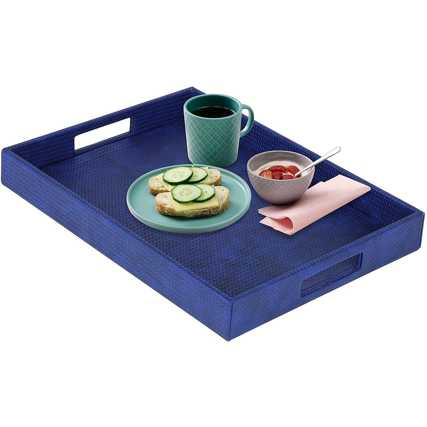 Rectangular Serving Tray With Handle Holes