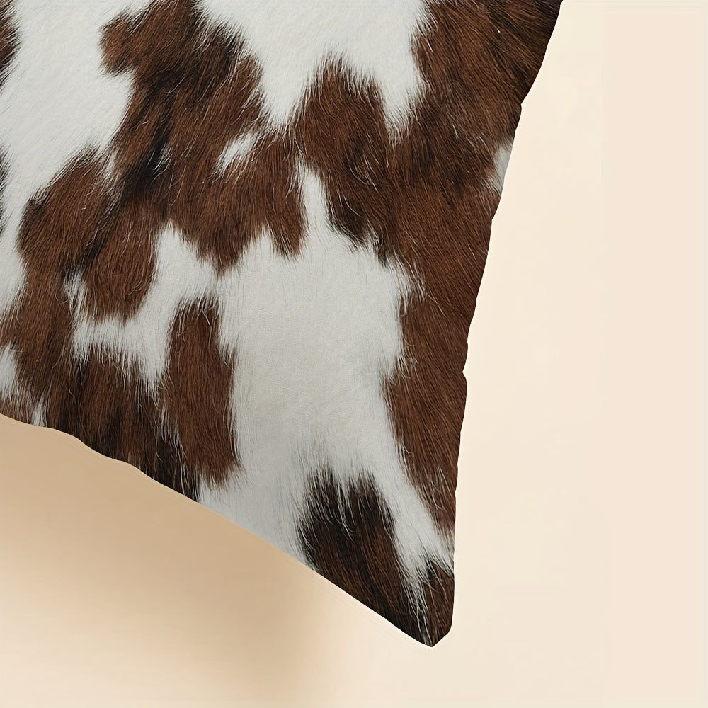 Double-sided Printed Cowhide Throw Pillow Covers (4 pcs)