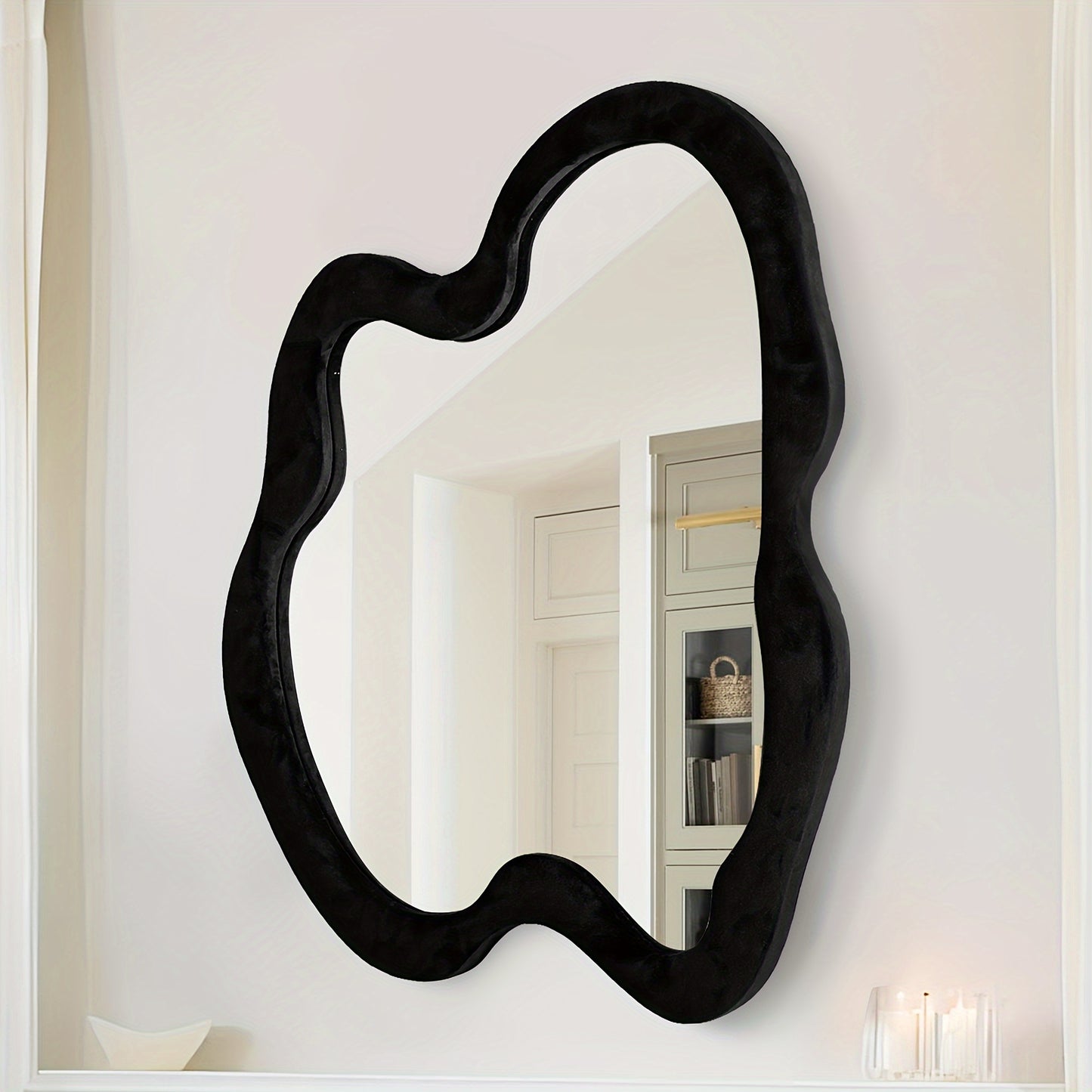 Asymmetrical Wavy Wall Mirror
