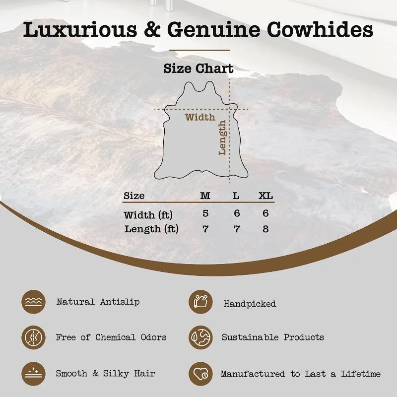 Natural Cowhide Rug for Rustic Home Decor