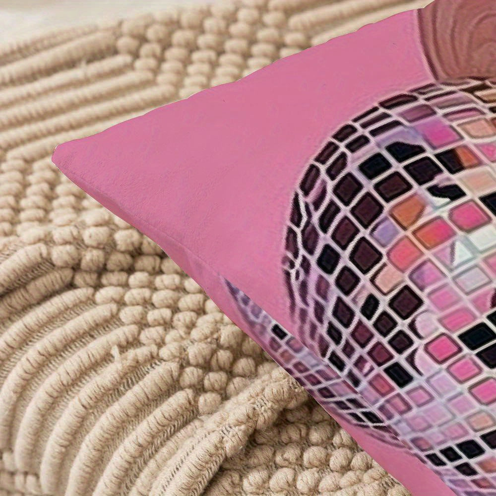 Chic Pink Disco Cowgirl & Cowboy Throw Pillow Cover