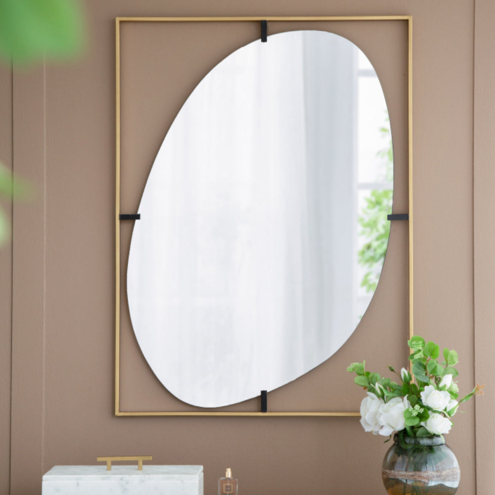 Irregular Wall Mirror  in Frame