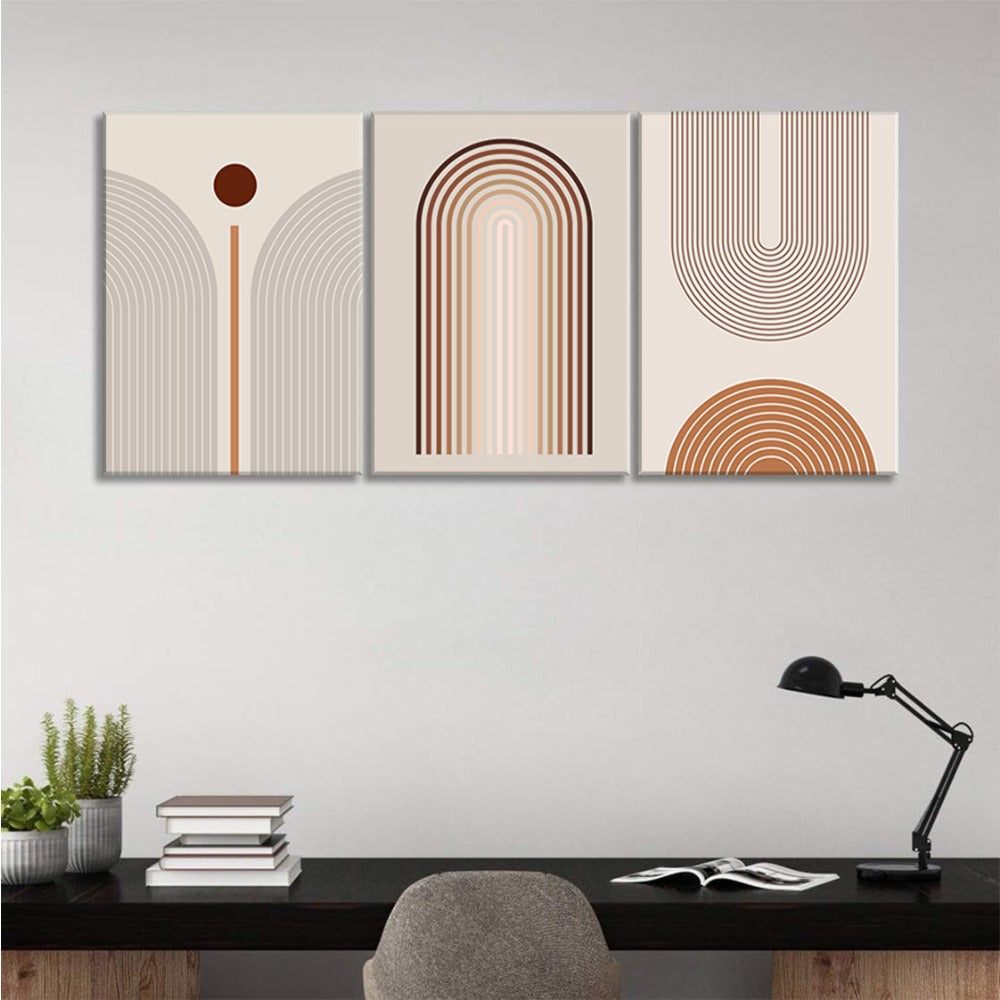 Geometric Rainbow Framed Wall Art (3 Piece)