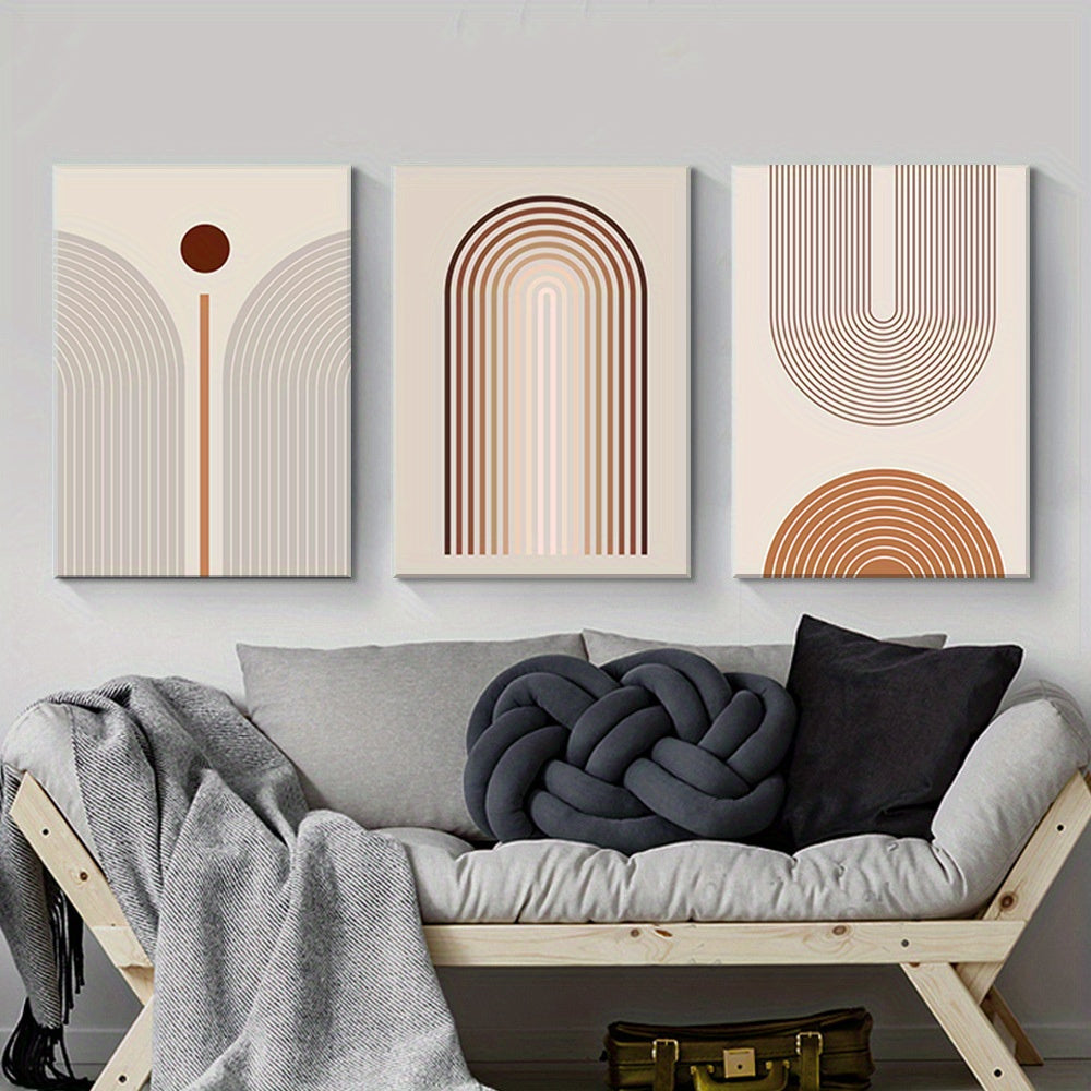 Geometric Rainbow Framed Wall Art (3 Piece)