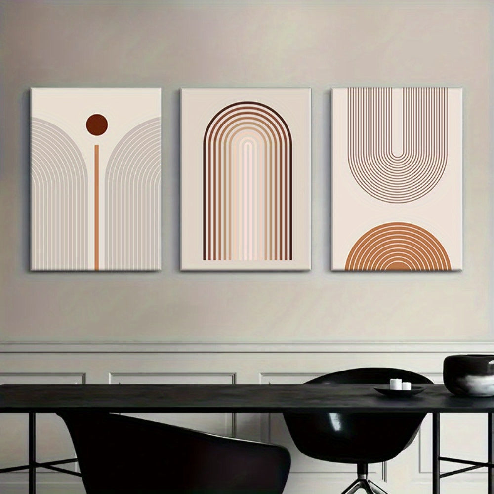 Geometric Rainbow Framed Wall Art (3 Piece)