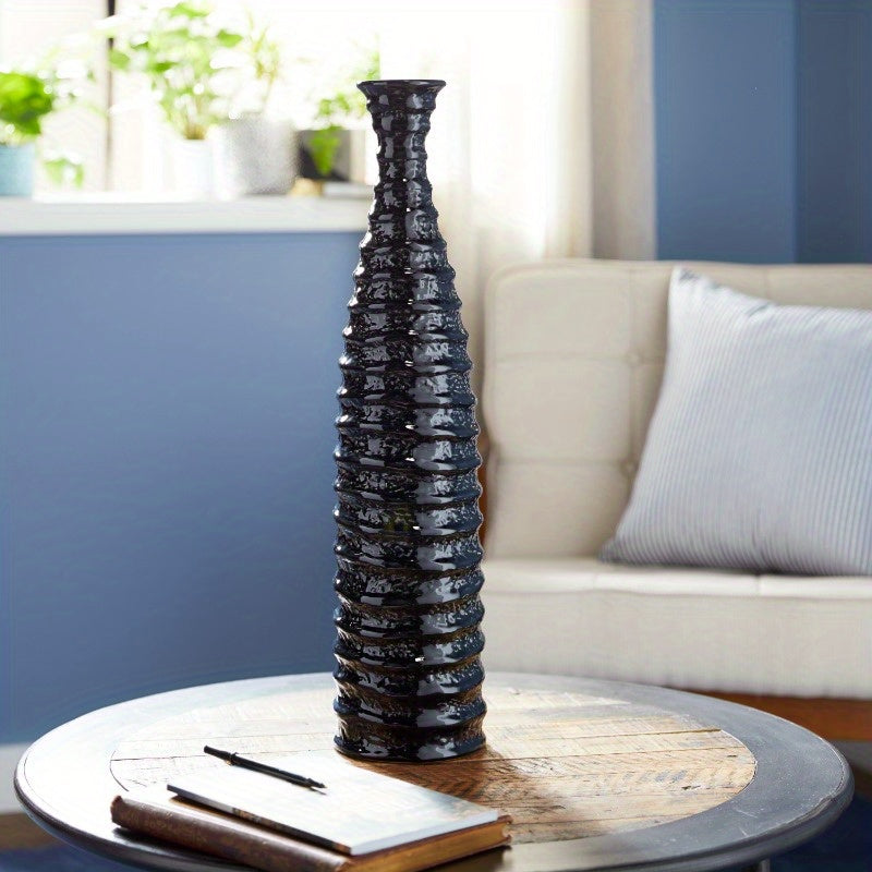 1pc Black Ceramic Vase (24")