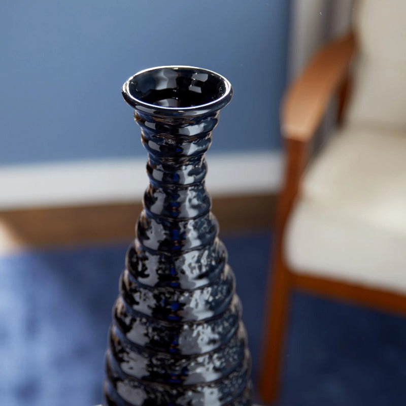 1pc Black Ceramic Vase (24")