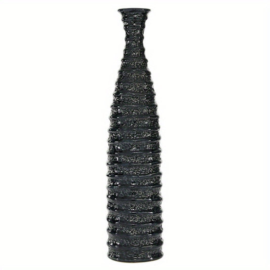 1pc Black Ceramic Vase (24")