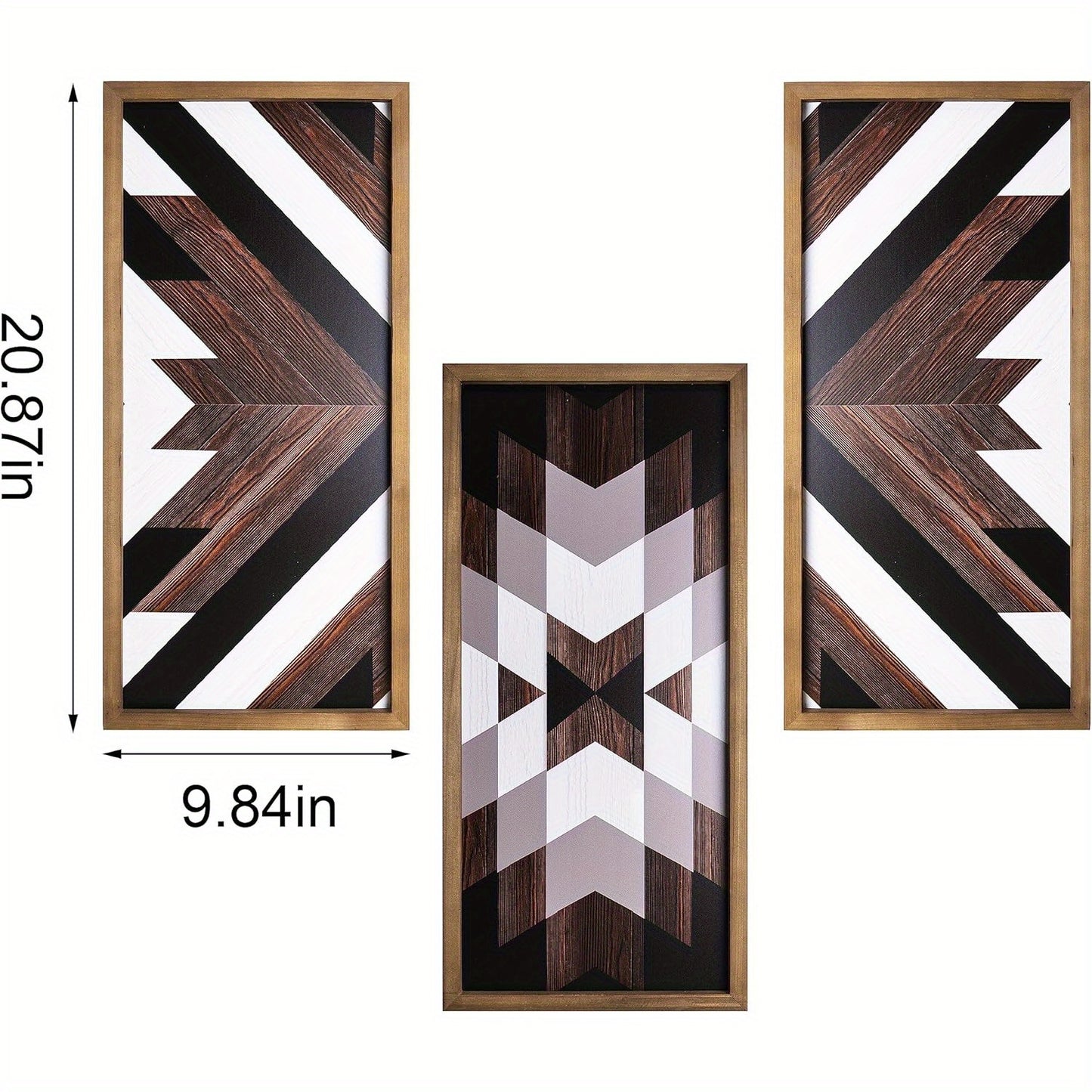 3Pcs Geometric Wood Wall Art