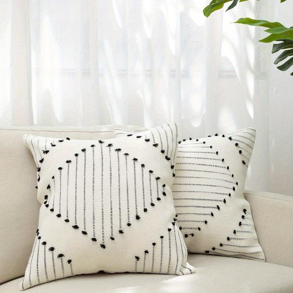 Modern Decorative Woven Throw Pillow (2 Pcs)