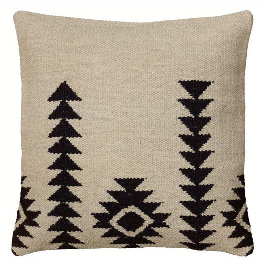 Southwestern Black Tree Pattern Woven Linen Blend Cushion (18x18")