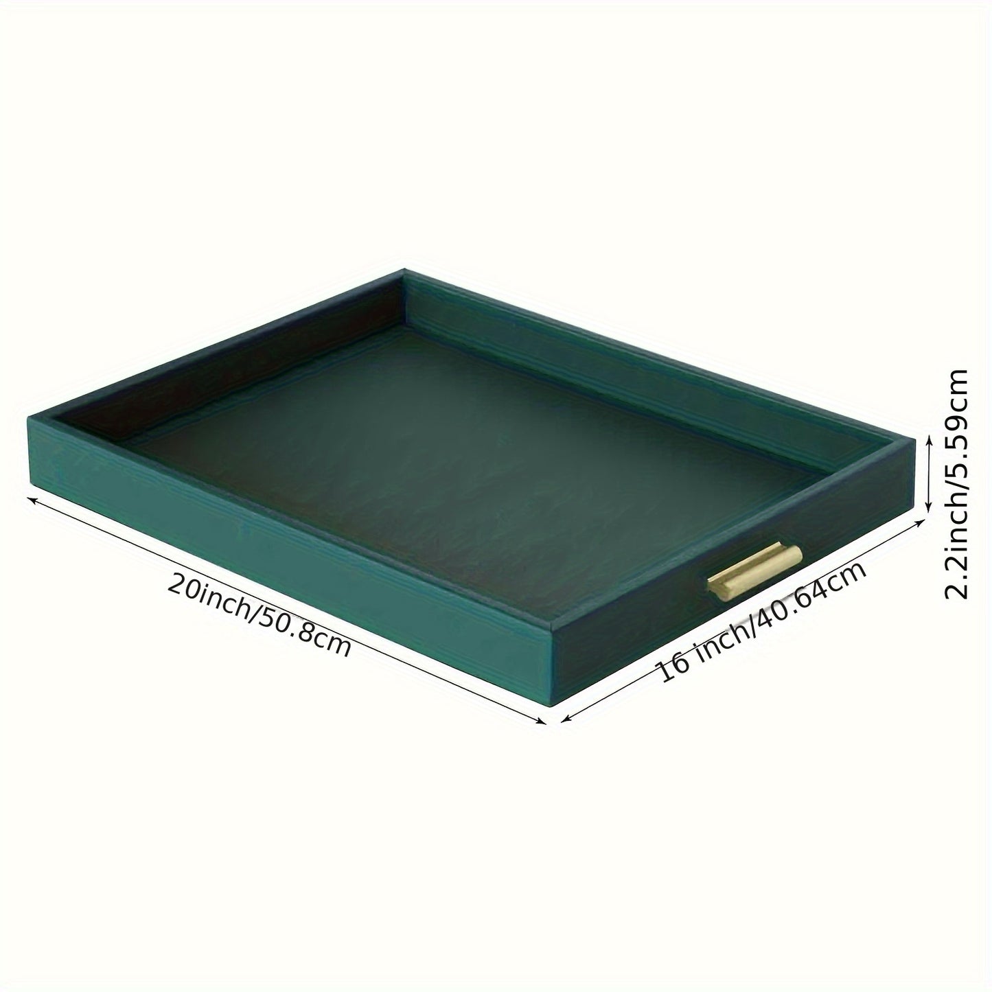 Faux Leather Decorative Tray with Handles