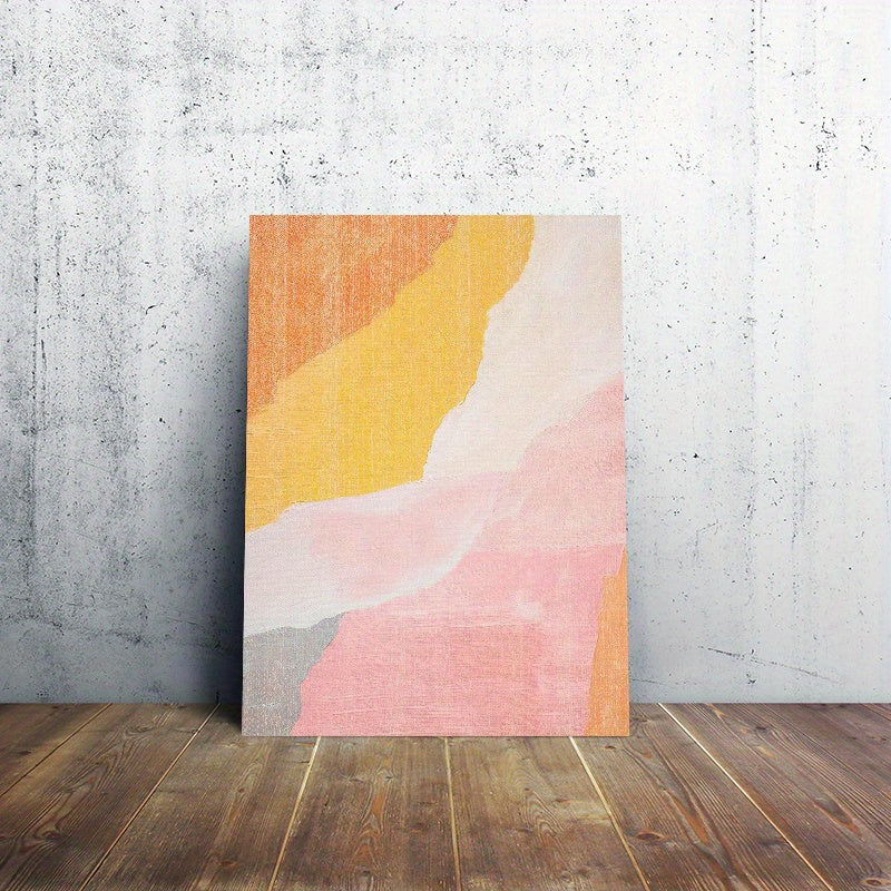 Blush Pink & Orange Abstract Framed Canvas