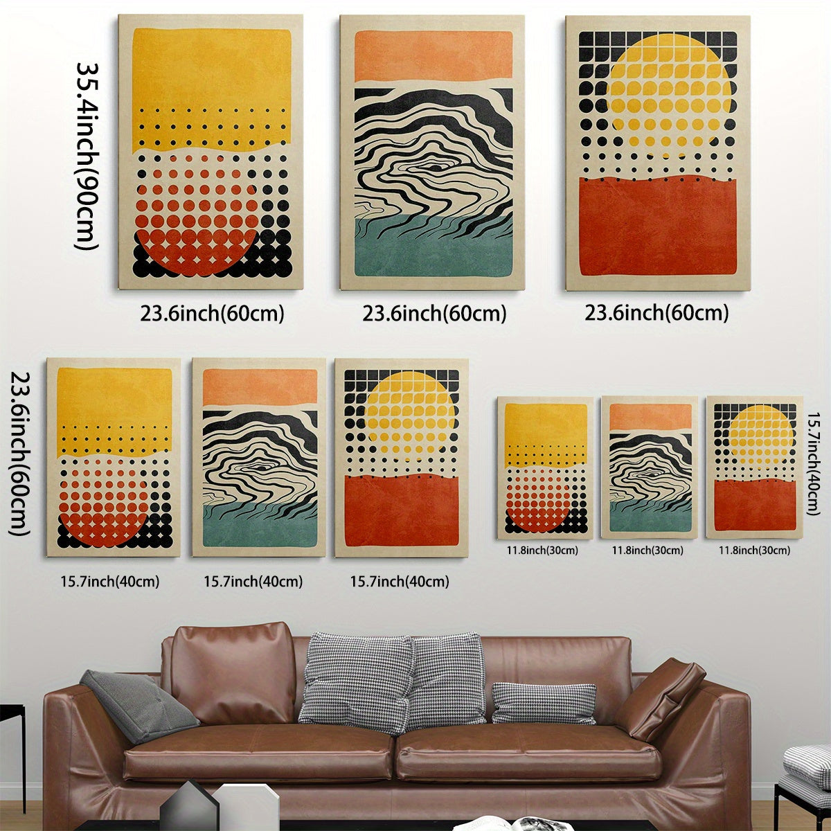 Abstract Geometric Framed Canvas (3pc Set)