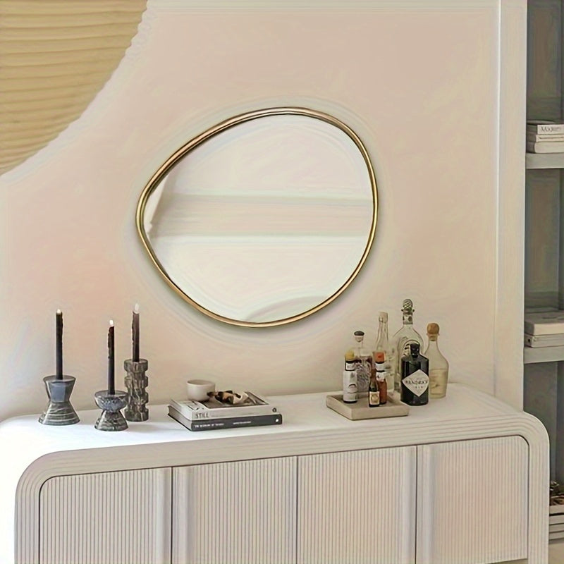 Framed Round Wall Mirror (18.9x15.75")