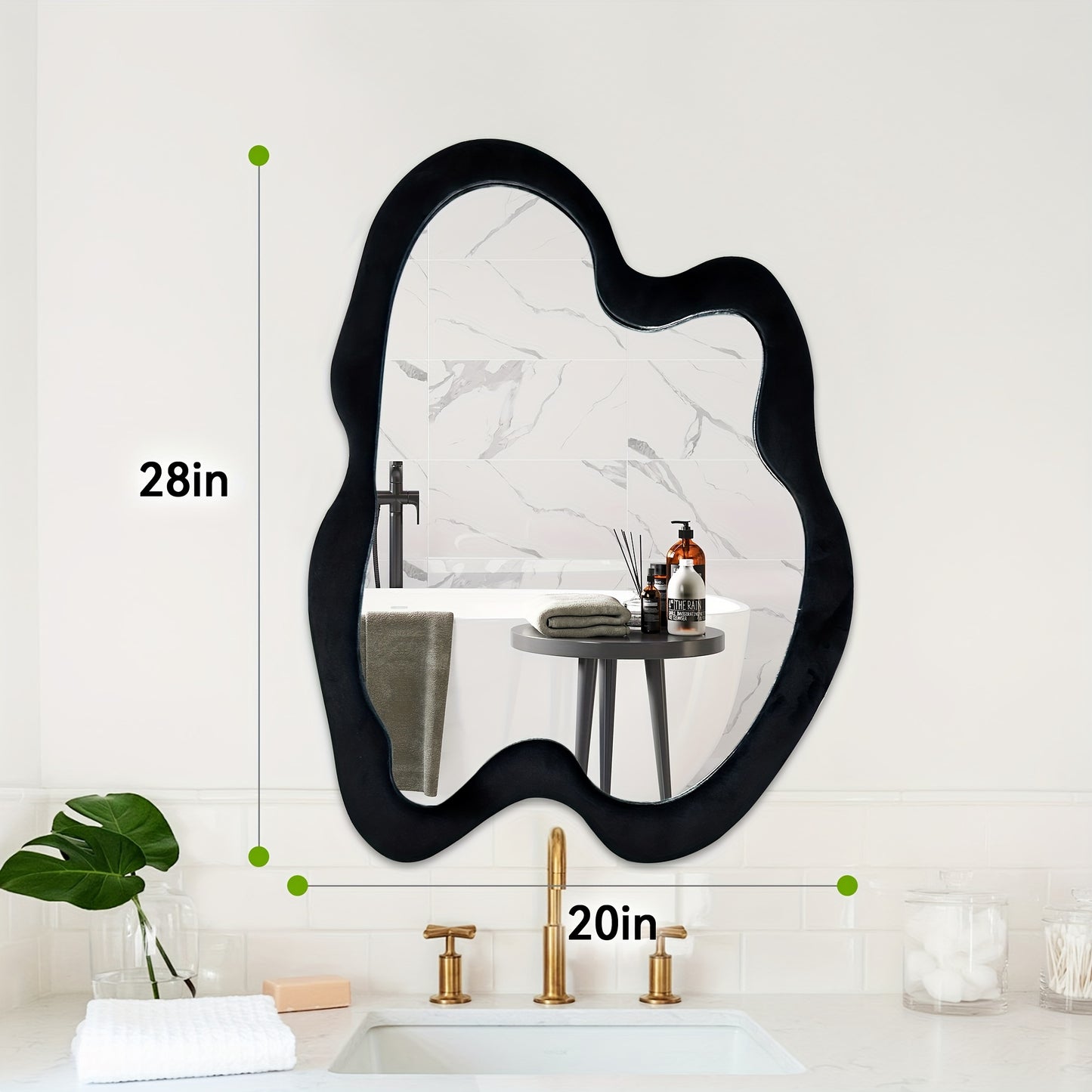 Asymmetrical Wavy Wall Mirror