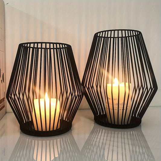 Elegant Geometric Metal Candle Holder