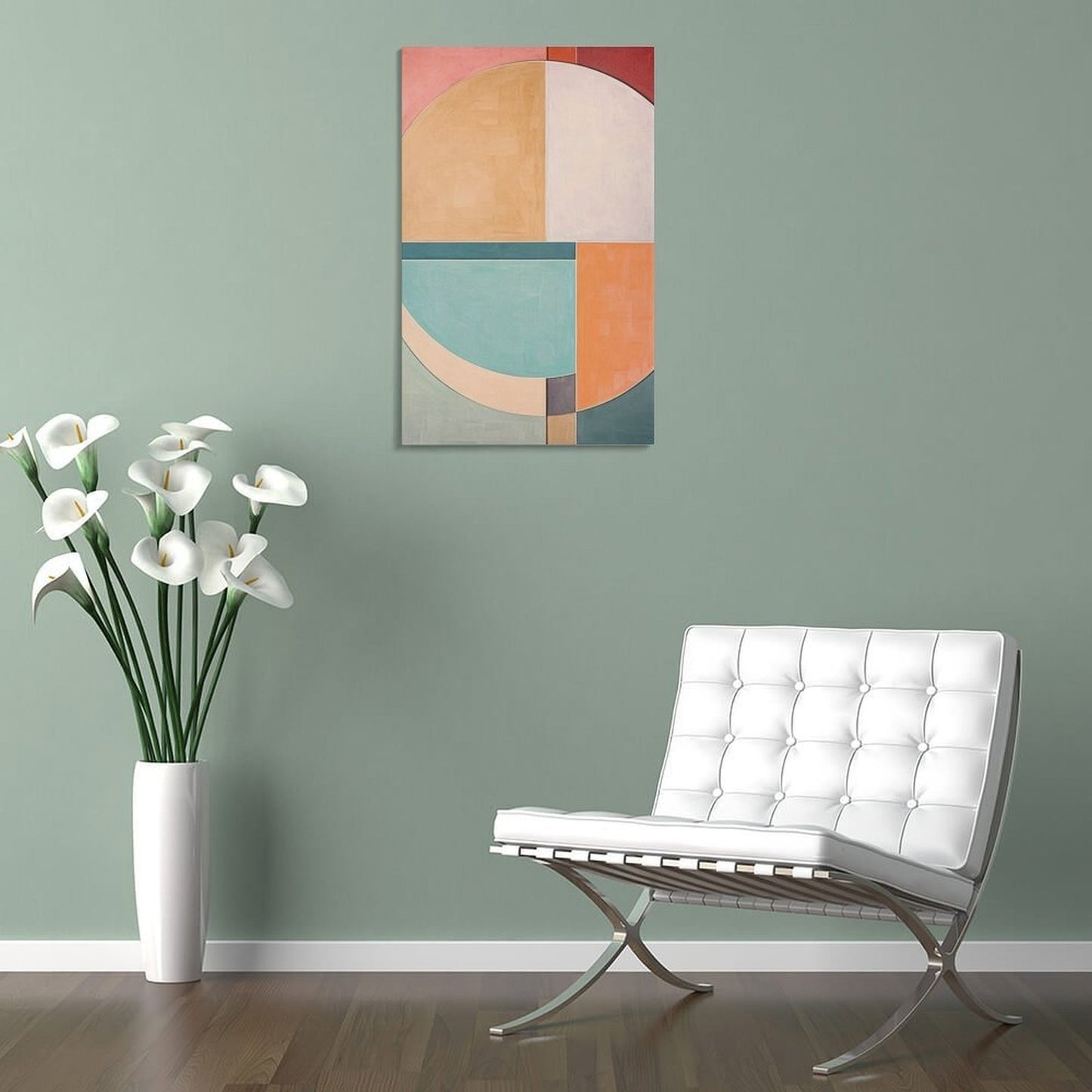 Abstract Pastel Framed Canvas