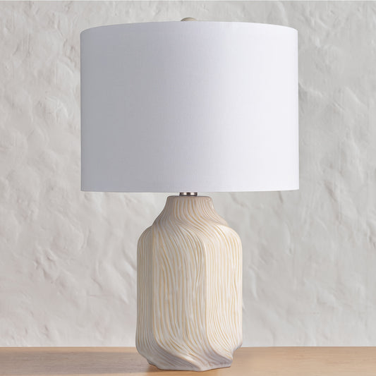 21'' Etched Ceramic Table Lamp With Shade