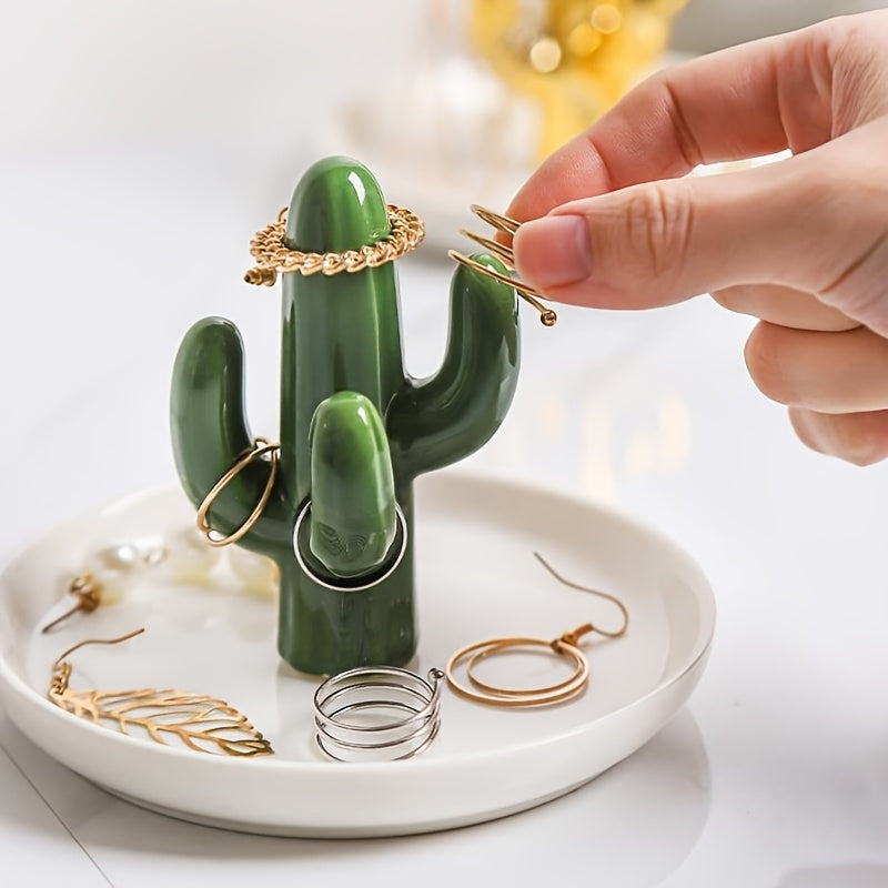 Ceramic Cactus Ring Holder (Set of 2)