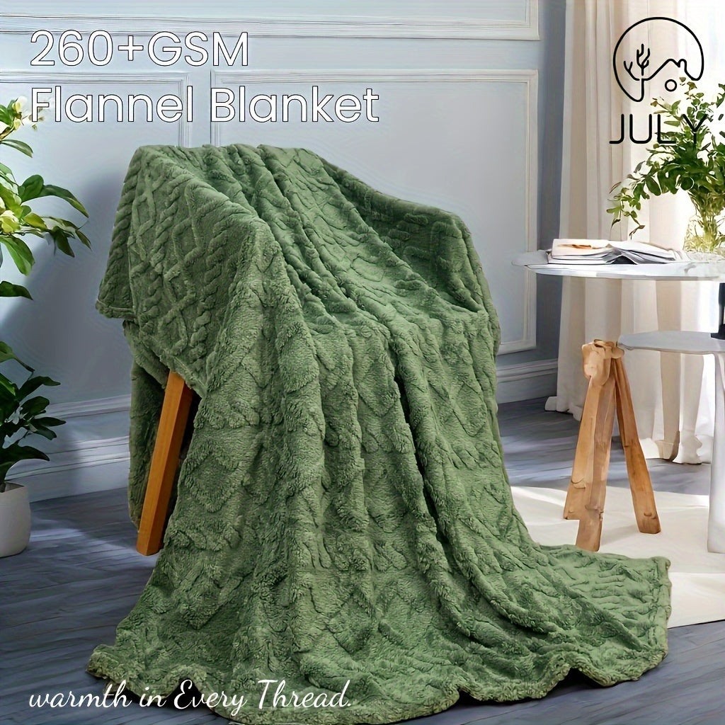 Solid Color Jacquard Velvet Blanket