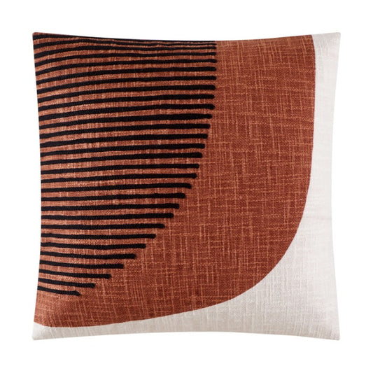 Curved Geo Red Canyon Decorative Pillow