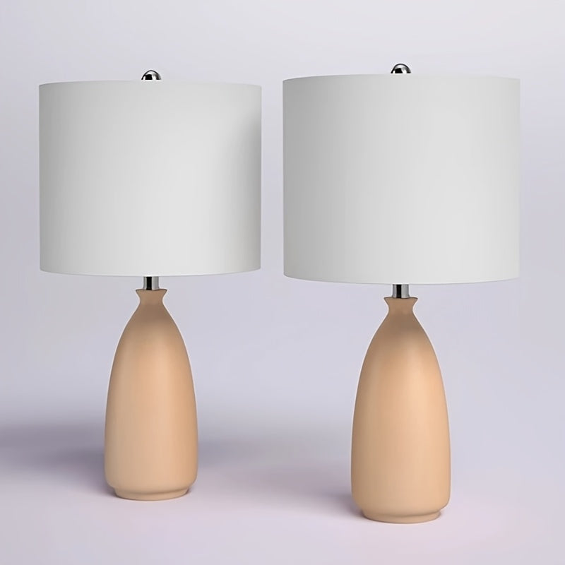 Modern Orange Resin Table Lamps (Set Of 2)