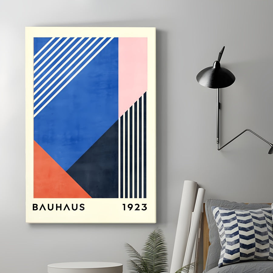 1pc Modern Bauhaus 1912 Geometric Framed Canvas Art