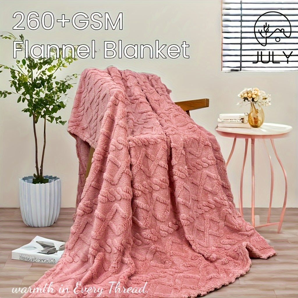 Solid Color Jacquard Velvet Blanket