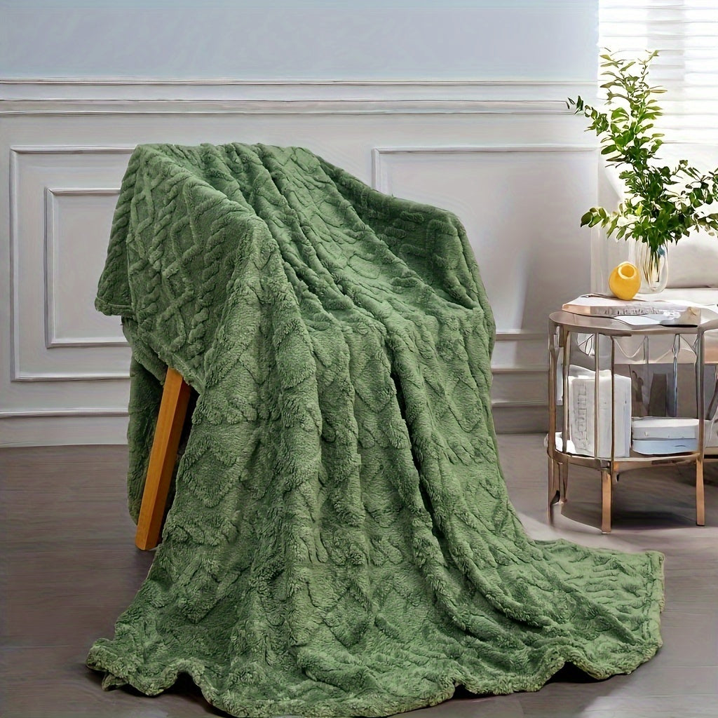 Solid Color Jacquard Velvet Blanket