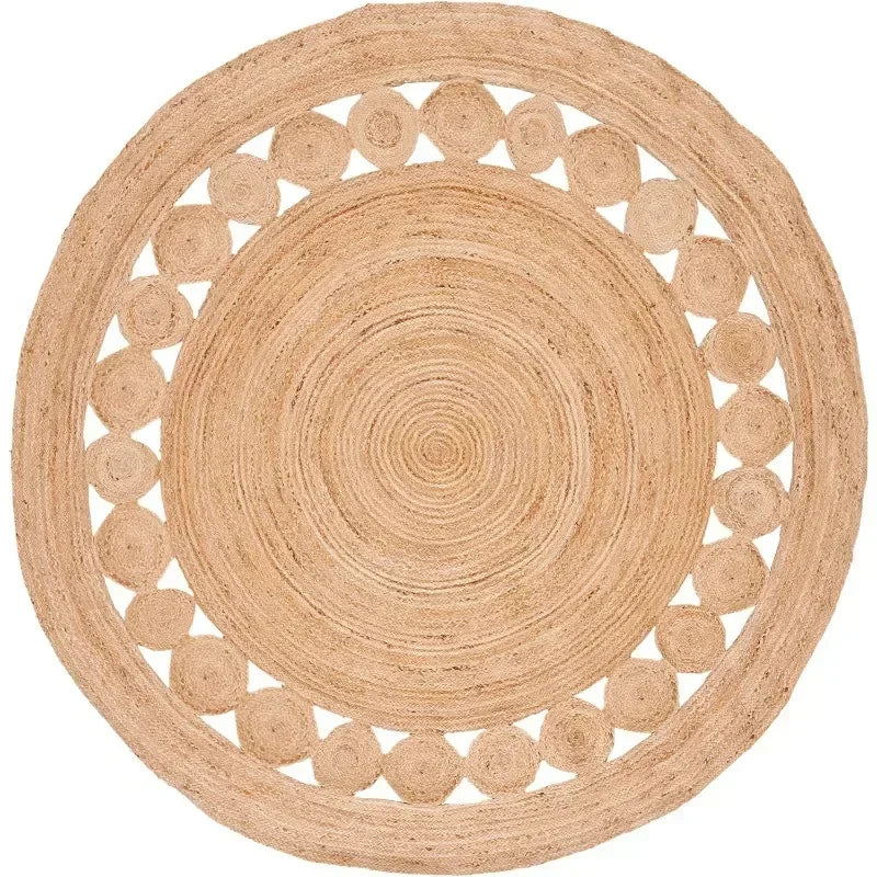 Natural Fiber Round Jute Area Rug