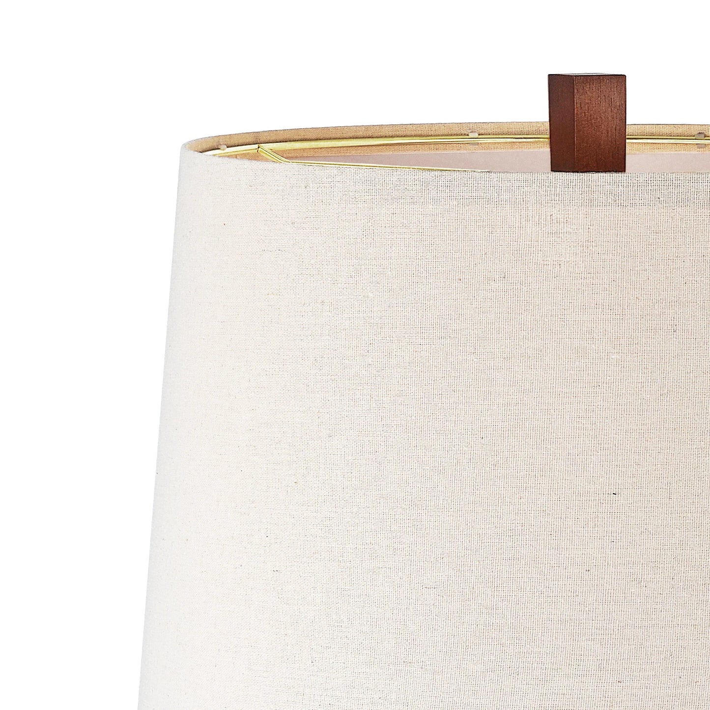 29'' Large Wood Table Lamp With Beige Linen Shade