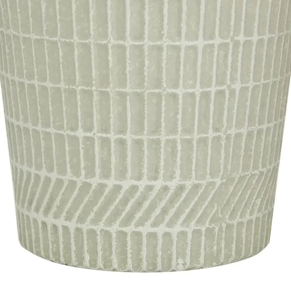 Textured White Iron Vase 13"