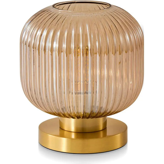 Mid-Century Amber Glass Desk Lamp