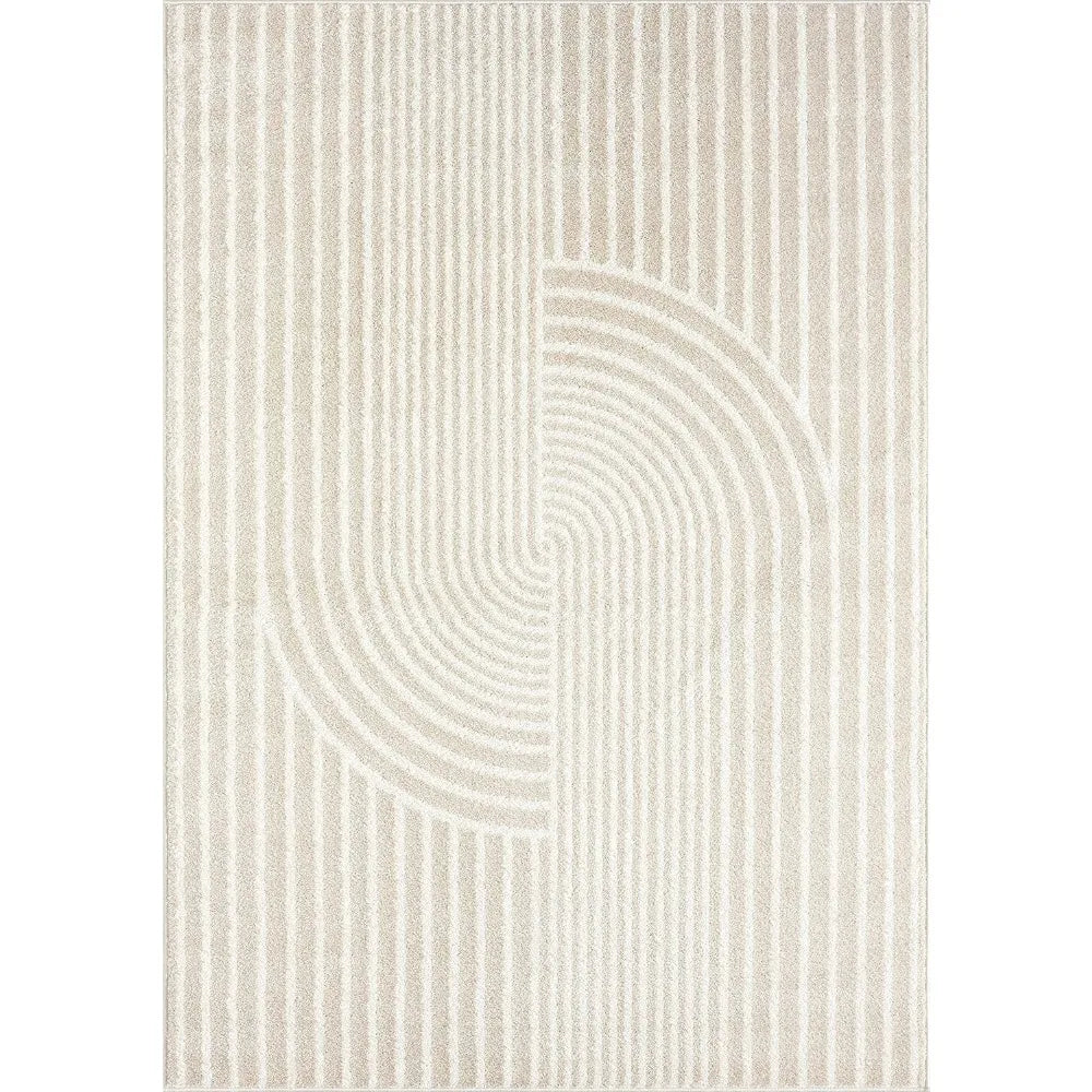 Beige Arch Pattern Knot Area Rug (9'x12')