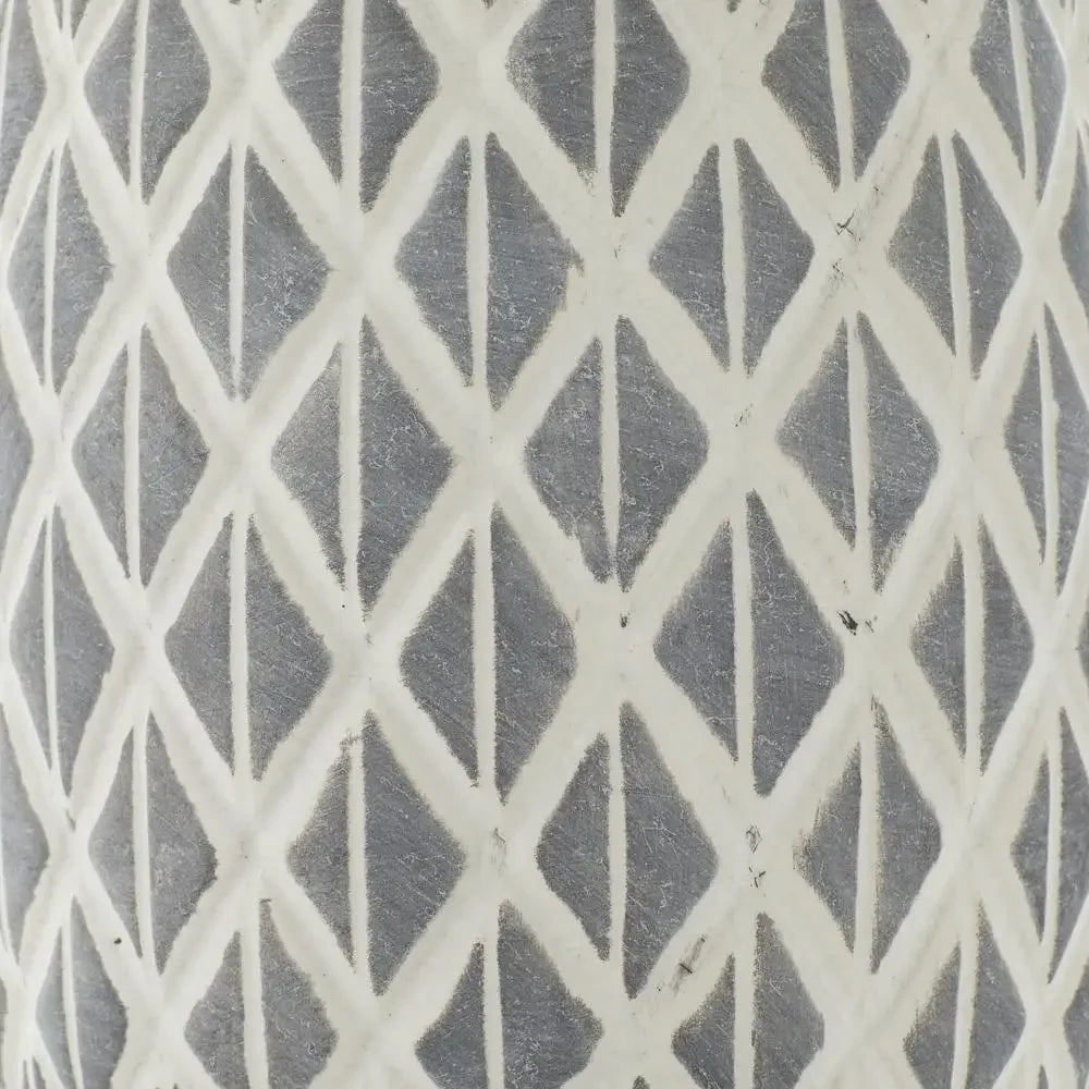 Diamond Pattern Ceramic Vase 13"