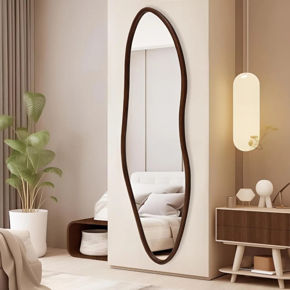 Irregular Wood Framed Full Length Mirror (65x22")