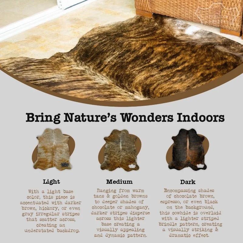 Natural Cowhide Rug for Rustic Home Decor