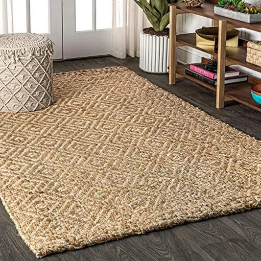 Woven Diamond Chunky Jute Natural (9x12')