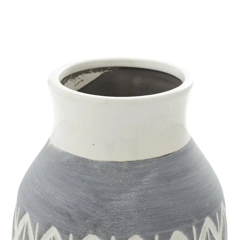 Diamond Pattern Ceramic Vase 13"