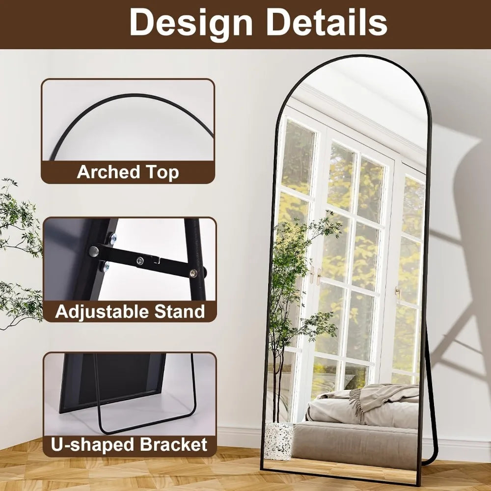 Arched Full Length Mirror Large Wall Mounted/Floor Mirror