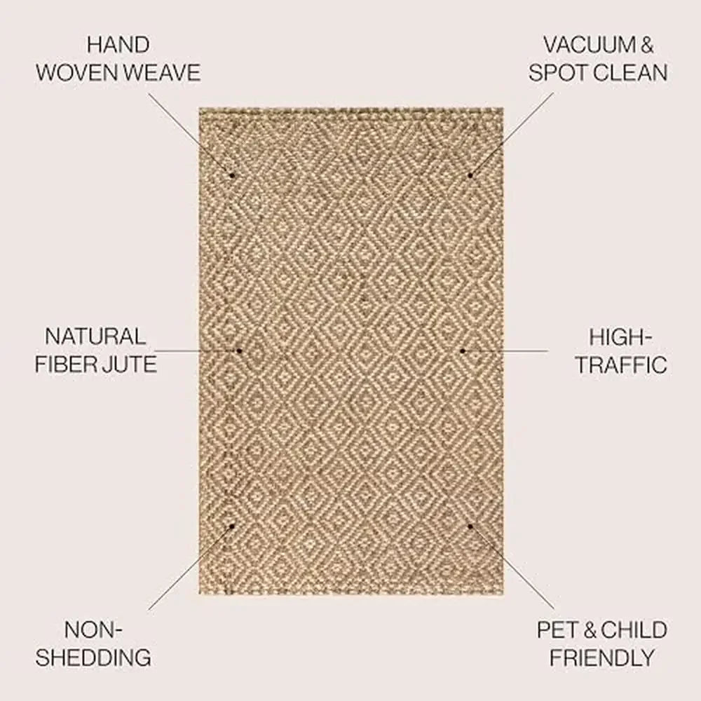 Woven Diamond Chunky Jute Natural (9x12')