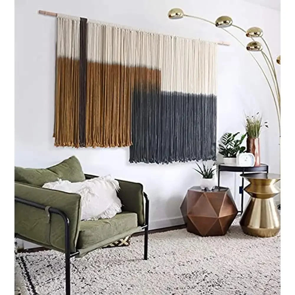 Large Dip Dye Macrame Wall Art Tapestry (59''x35'')