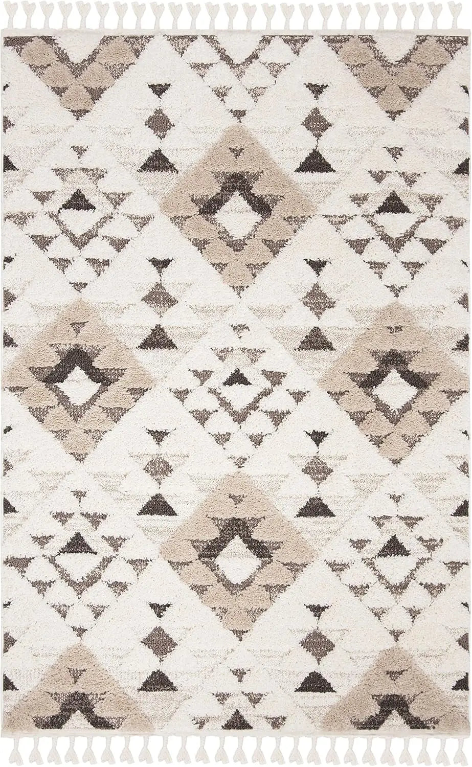 Moroccan Tassel Shag Collection Area Rug (5'3" x 7'6")