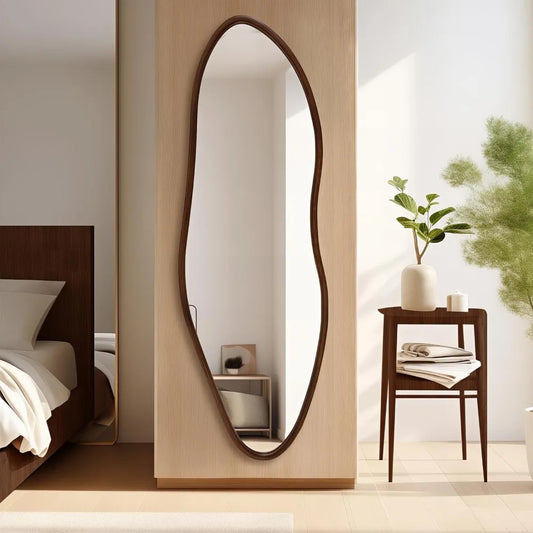 Irregular Wood Framed Full Length Mirror (65x22")