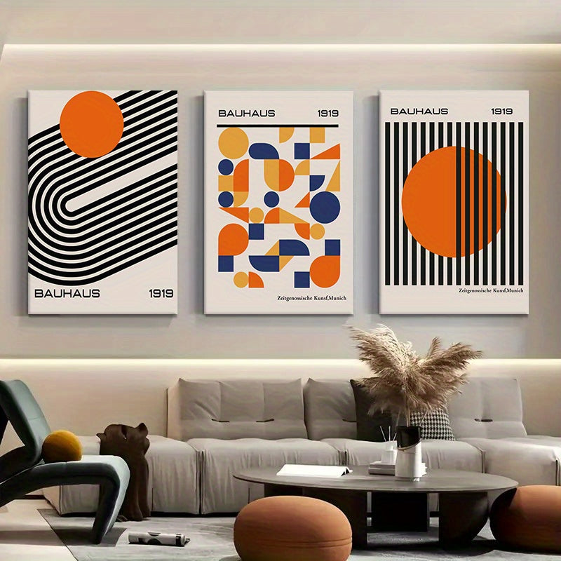 Minimalist Abstract Framed Canvas 3pcs Set